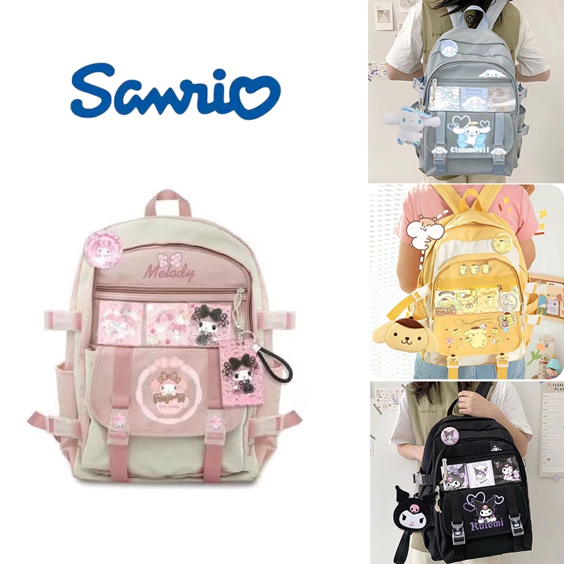 Balo Đi Học Cỡ Lớn In Hình Kuromi Cinnamoroll Melody Đáng Yêu Cho Bé Gái