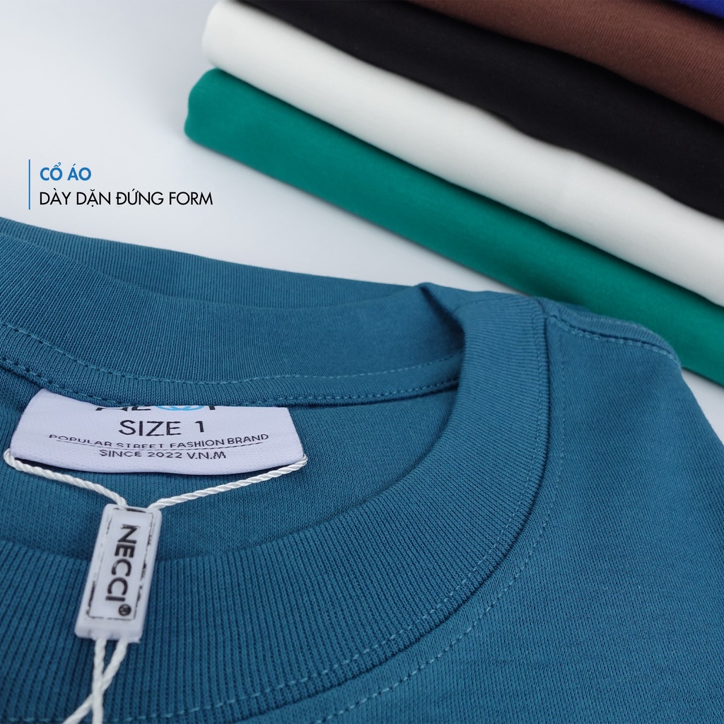 Áo Phông Trơn NECCI Màu Đen Local Brand Tshirt Slippery Black