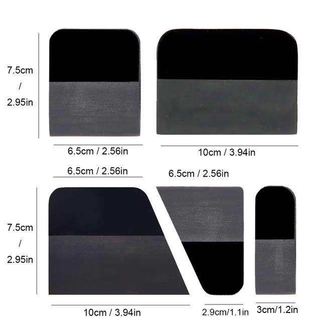 Bộ 5 Dụng Cụ Cạo Phim Dán Kính Xe Hơi Bằng Cao Su