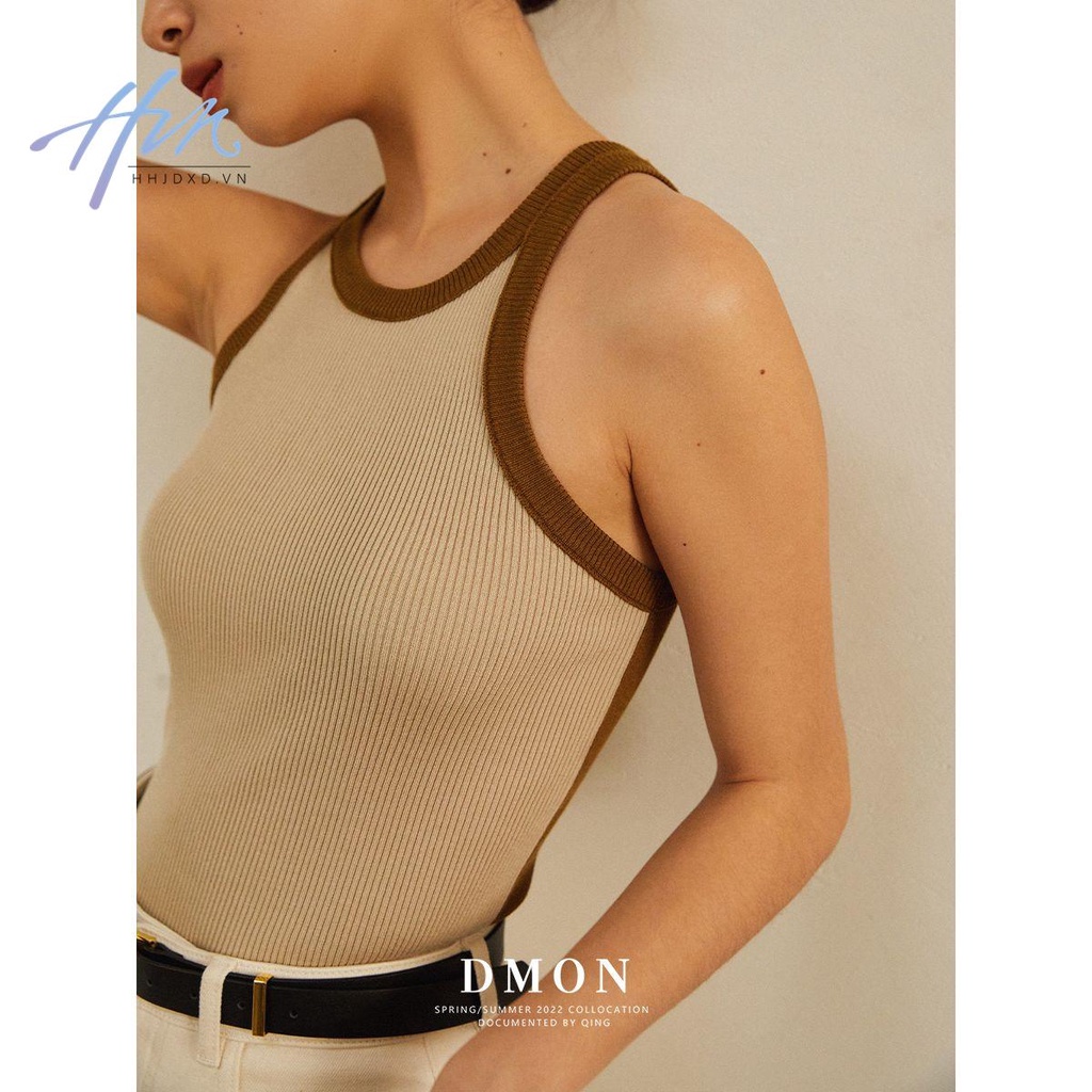 Hhjdxddmon Áo Thun Ba Lỗ Dáng Chữ I Phối Màu Tương Phản Thời Trang Xuân Hè 2023