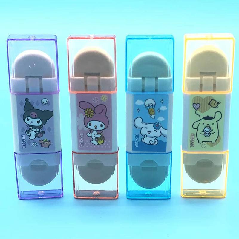 Bộ 4 Cục Tẩy Bút Chì Hai Đầu 2B Sanrio Mymelody Kuromi Cinnamoroll Kiểu Hàn Quốc Dễ Thương