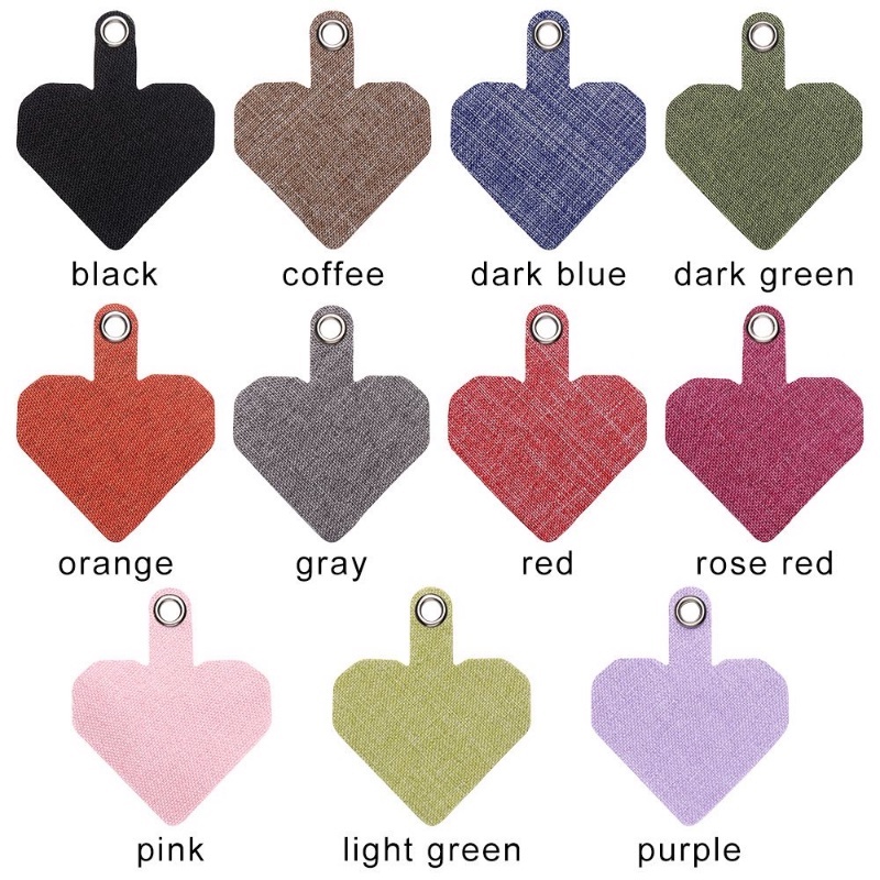 Dây Đeo Điện Thoại / Thẻ / Đệm Hình Trái Tim Nhiều Màu Chống Trầy Xước Có Thể Tháo Rời