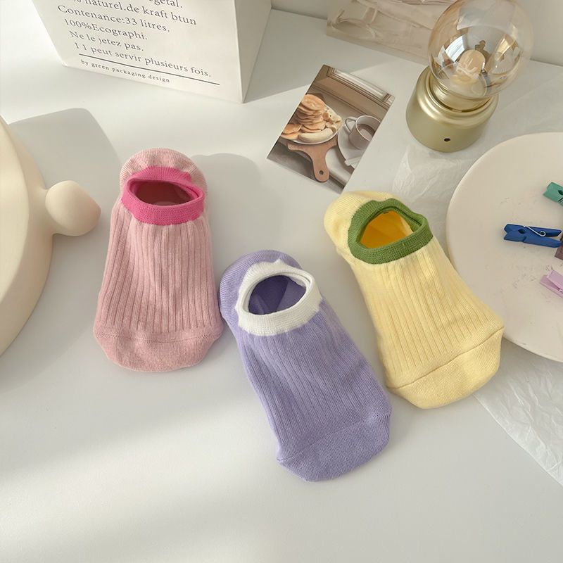 Vớ Thuyền Mỏng Kẻ Sọc Dọc Màu Sắc Kẹo Ngọt Phong Cách Nhật Bản Thời Trang Xuân Hè Cho Nữ