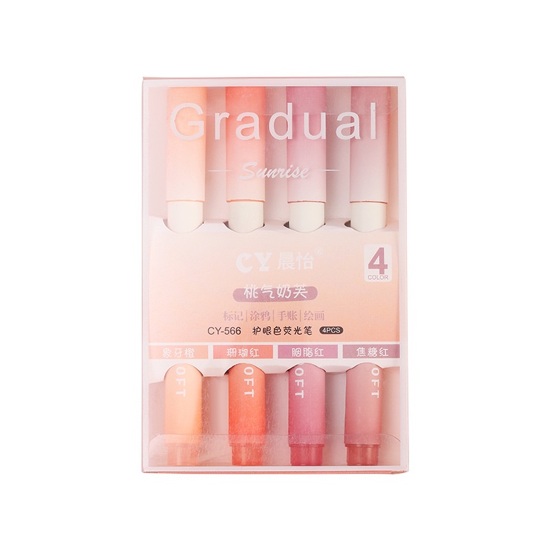 Set 4 Bút Đánh Dấu Màu Sắc Gradient Dành Cho Học Sinh