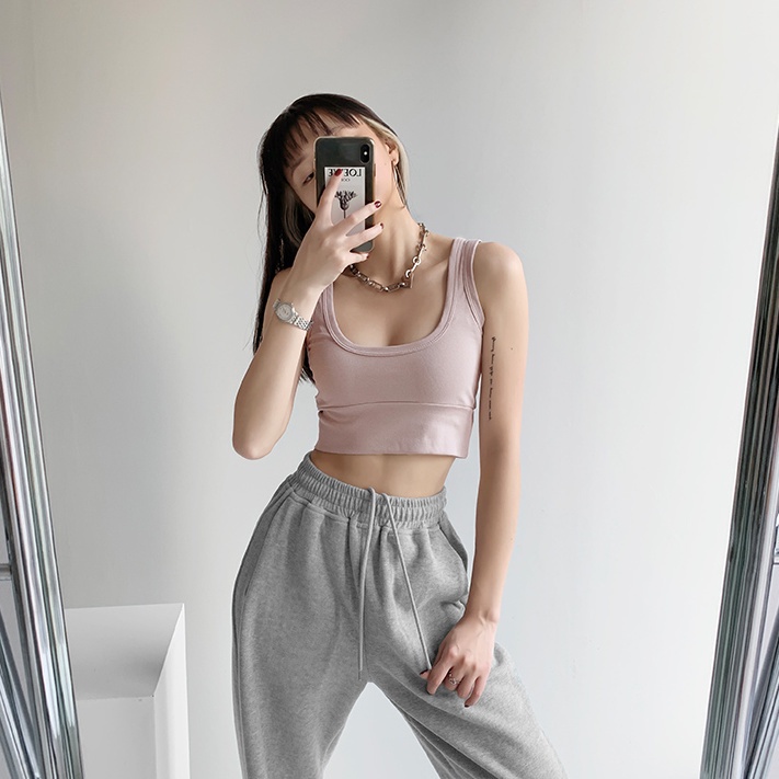 Áo COZOK Ba Lỗ Thể Thao Màu Trơn Dáng Ôm Gợi Cảm Thời Trang