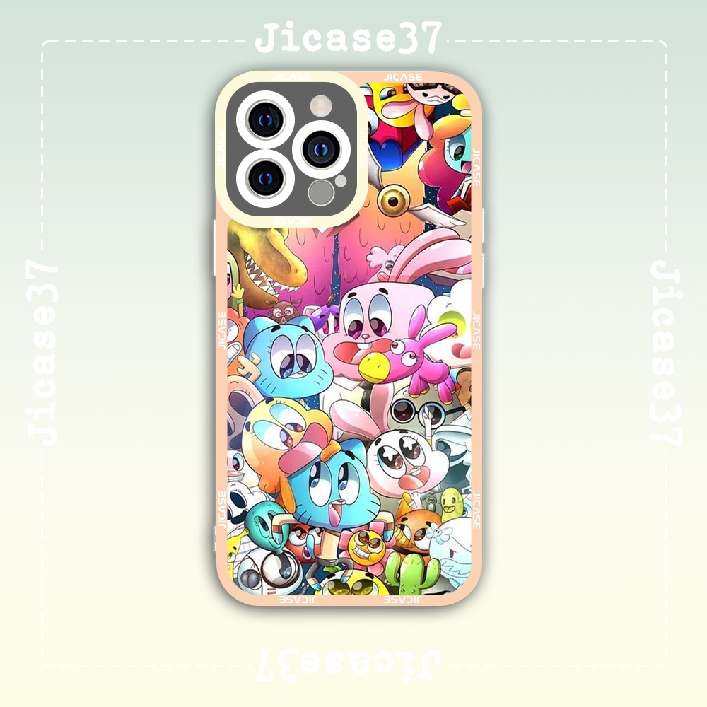 Ốp lưng iphone cạnh vuông Jicase The Amazing World Of Gumball Collage Hoạt Hình