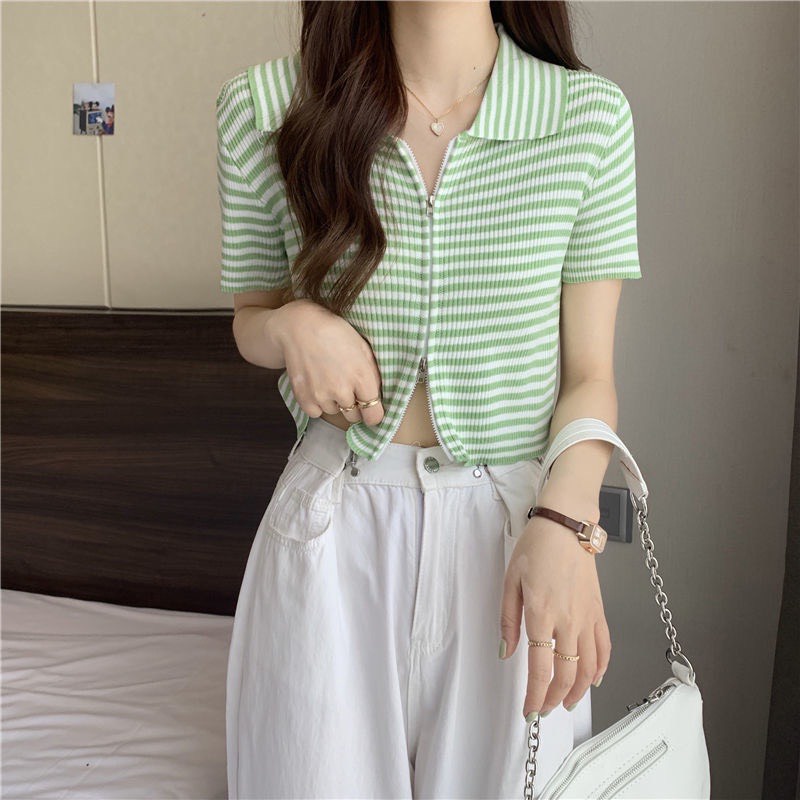 [L2M] Áo len Montoghi dệt kim sọc KHUY KÉO 2 ĐẦU hàng Quảng Châu cực chất