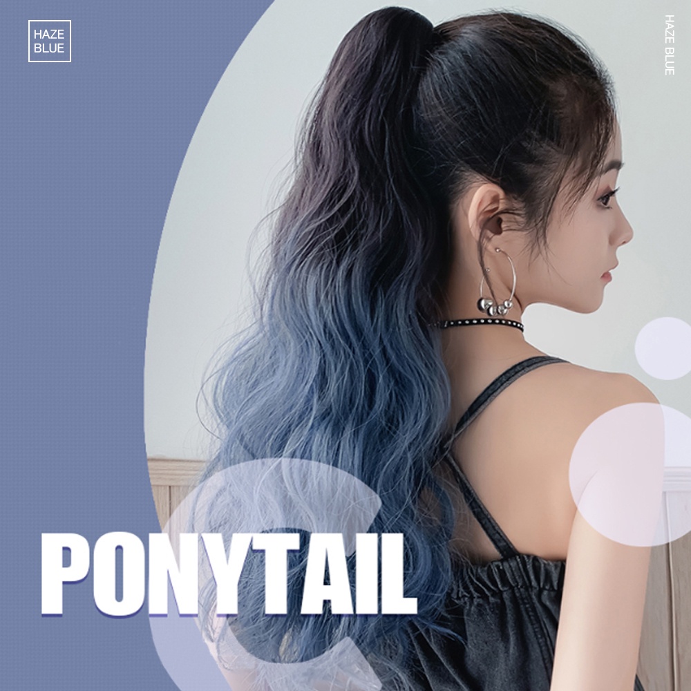 Tóc Giả Đuôi Ngựa 45cm Xoăn Màu Đen / Nâu / Xám