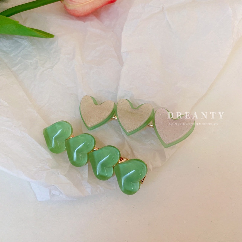 Kẹp Tóc Hai Lớp Hình Trái Tim Thời Trang Cho Nữ