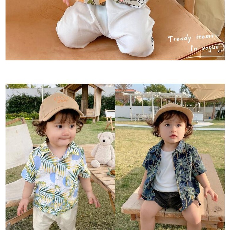 Áo Sơ Mi Cotton Tay Ngắn Thoải Mái Dễ Phối Đồ Thời Trang Mùa Hè Cho Bé Trai