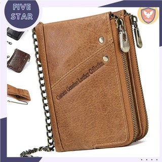 2022 Contact M1265 - Bảo Hành 2 Năm - Bóp Ví Đứng Bỏ Túi Da Ngựa Điên Men Wallet Genuine Bò - Nam Nữ