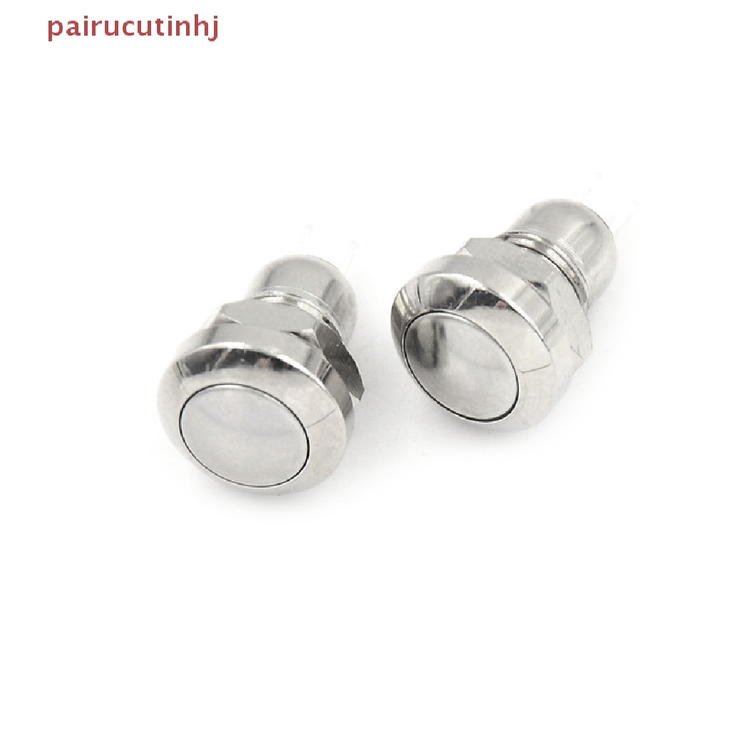 Set 2 Công Tắc Nút Nhấn Không Thấm Nước Mini 8mm Micro 2Pin Bằng Kim Loại