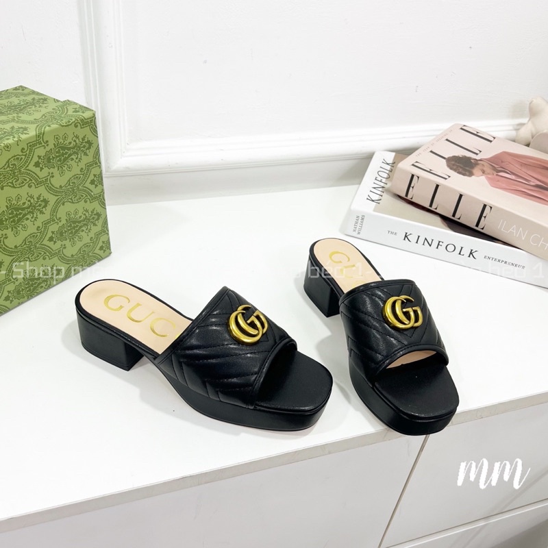 Guốc gc quai ngang trần chỉ tag đồng gót vuông fullbox