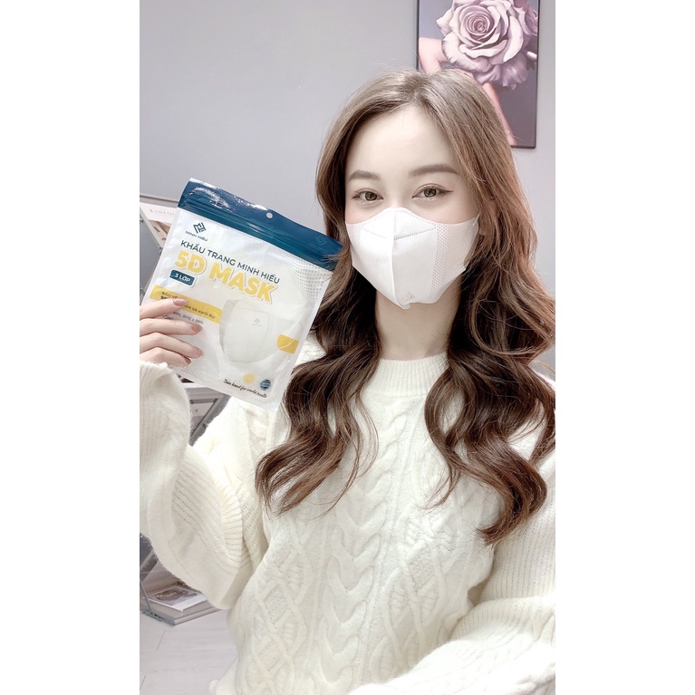 Lẻ 10c Khẩu Trang 5D Minh Hiếu Túi Zip