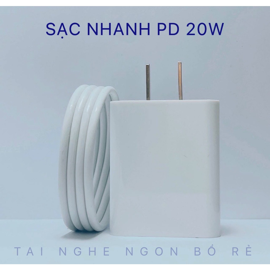 Bộ sạc nhanh PD 20w củ sạc nhanh 20w cáp sạc nhanh dài 1m lỗi 1 đổi 1 12 tháng