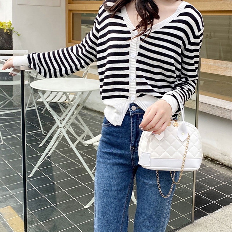 MISCHA Túi Đeo Chéo Vai Bằng Da PU Thêu Chữ Thời Trang Hàn Quốc Dành Cho Nữ