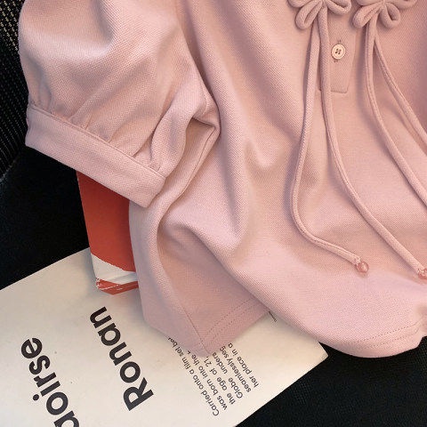 Áo polo Tay Phồng Thời Trang Mùa Hè Phong Cách Retro Cho Nữ