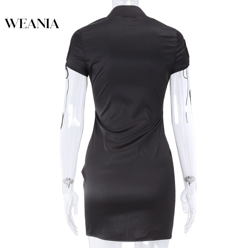 Đầm Ôm Dáng Cổ Đứng Phối Dây Thắt Gợi Cảm Cho Nữ