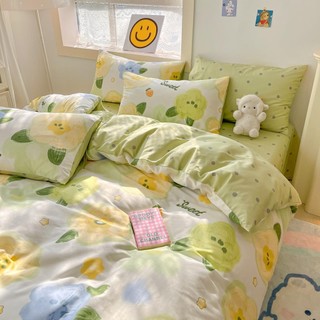 [Chi tiết] Chăn Ga Gối Cotton Living "Hoa Vàng Đón Hạ" 4 món