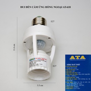 Đui đèn cảm ứng ATA AT-618 (đui vặn)