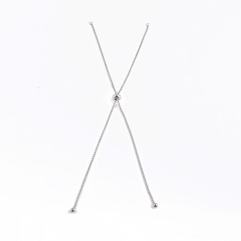 Flgo Vòng cổ Nối Dài Màu Bạc Có Thể Điều Chỉnh Kèm Dây Xích Trượt Dùng Làm Trang Sức Diy Makin