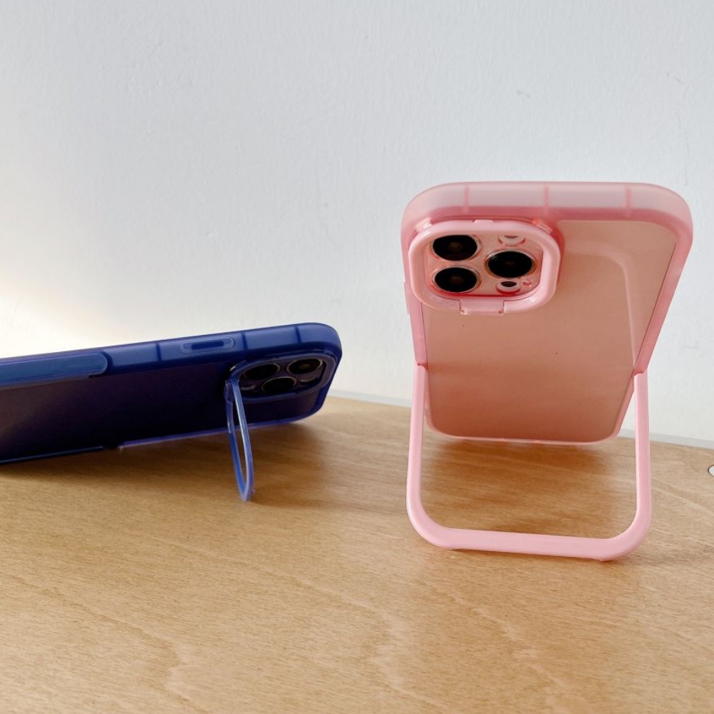 Ốp Điện Thoại TPU Mềm Màu Trơn Tích Hợp Giá Đỡ Kiểu Dáng Sang Trọng Dành Cho IPhone 13 12 11 Pro Max