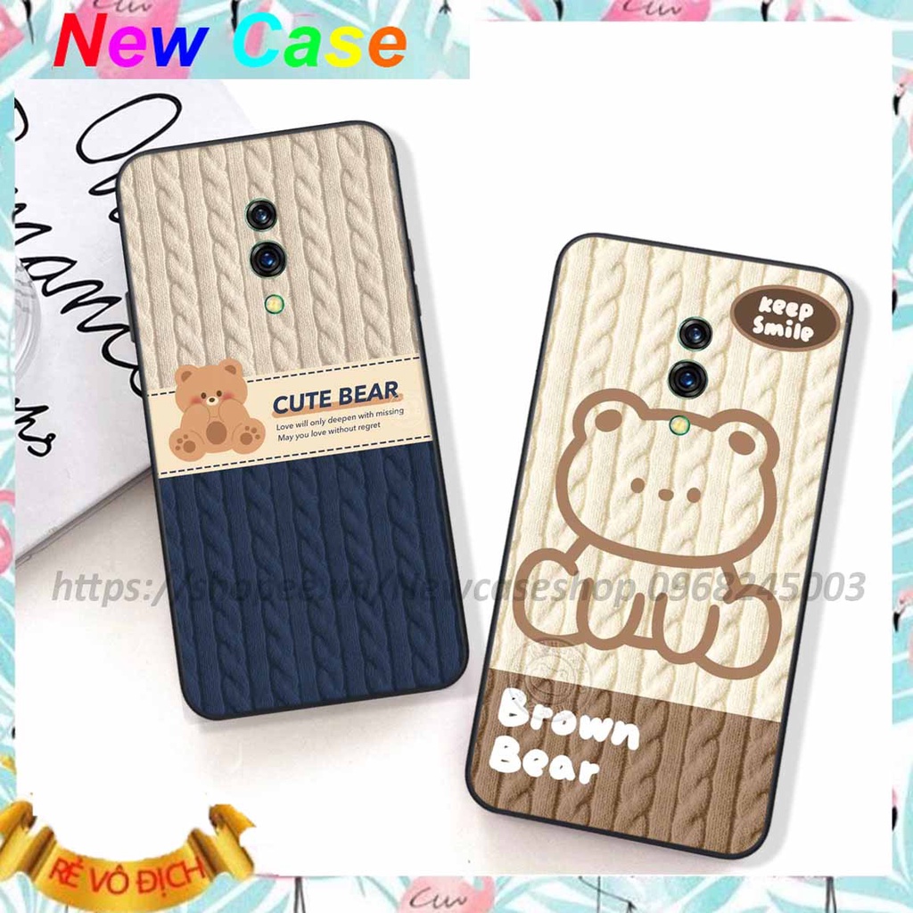 Ốp lưng Oppo K3 in hình họa tiết len Bear Cute