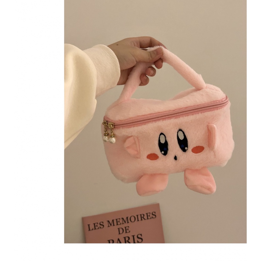 Túi Đựng Mỹ Phẩm Hình Vuông Cỡ Lớn Họa Tiết Ngôi Sao Kirby Dễ Thương