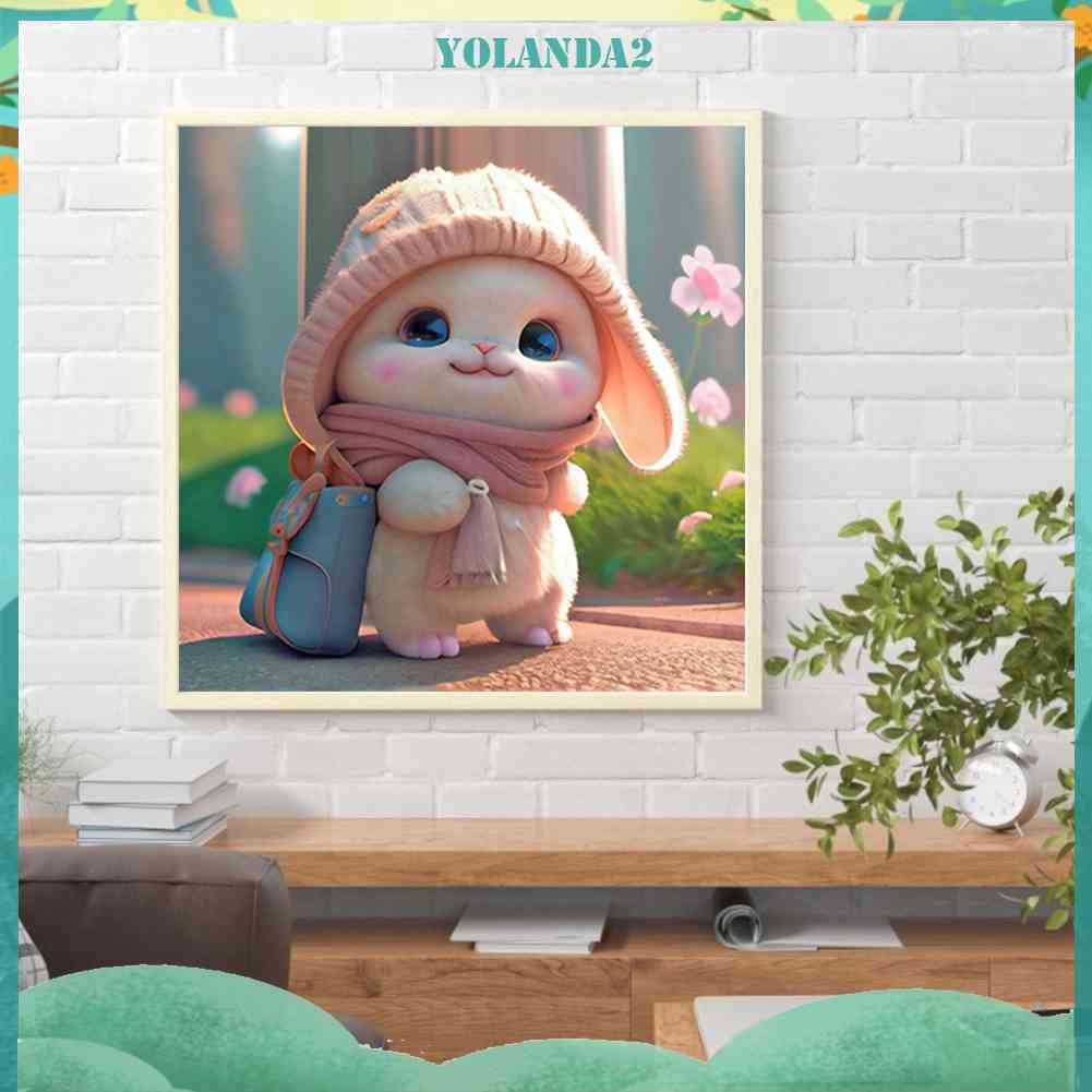 Bộ Tranh Đính Đá 5D Tự Làm Toàn Diện Hình Thỏ Trang Trí Nhà Cửa