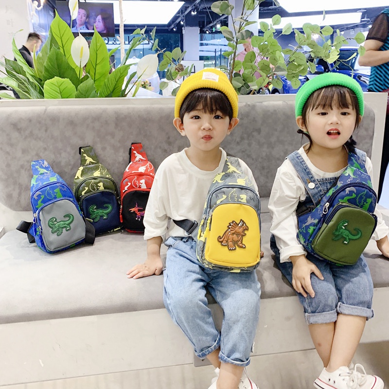 Túi Đeo Chéo Ngực Hình Khủng Long Nhỏ Thời Trang Cho Bé Trai
