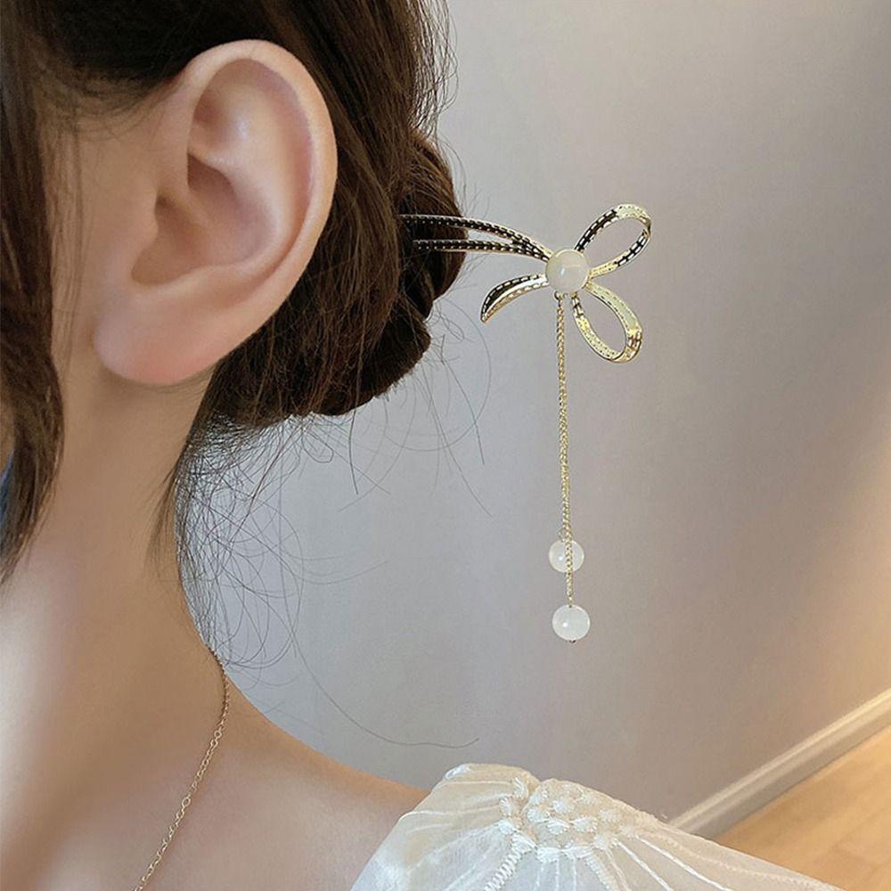 Trâm Cài Tóc Thắt Nơ Phong Cách Trung Hoa Cổ Điển Thời Trang|Kẹp Tóc Hợp Kim Hình Sừng Hươu Cho Bé Gái