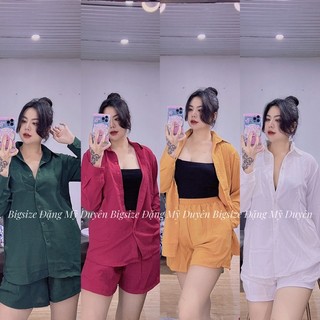 Set sơmi đùi đũi lụa không kèm bra ảnh chụp thật