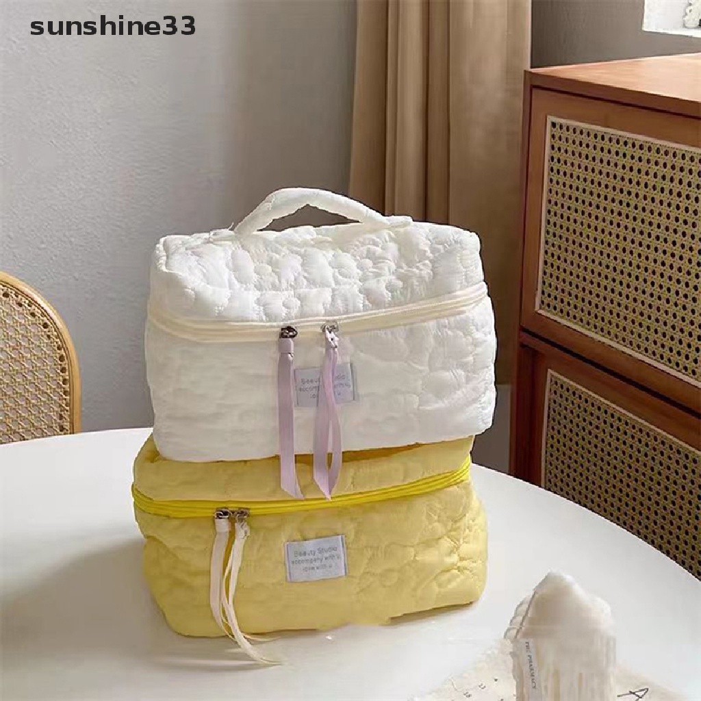Su Ins Túi Đựng Mỹ Phẩm Mềm Mại Hình Hoa Màu Macaron Sức Chứa Lớn Sắp Xếp Gọn Gàng