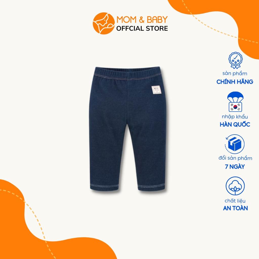 Quần leggings thun lửng cho bé gái Petite Mieux thương hiệu Hàn Quốc màu xanh đen MOM & BABY DMEBL51