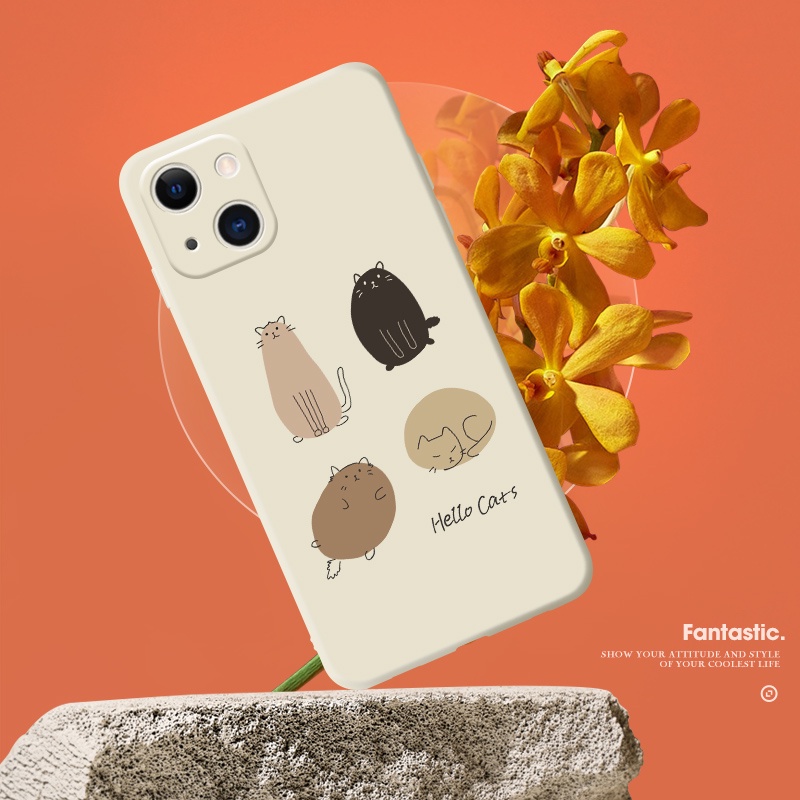 Ốp Điện Thoại Hình Mèo Dễ Thương Cho IPhone 6 6S 11 7 8 Se 2020 X XR XS Plus 12 13 14 PRO mini MAX