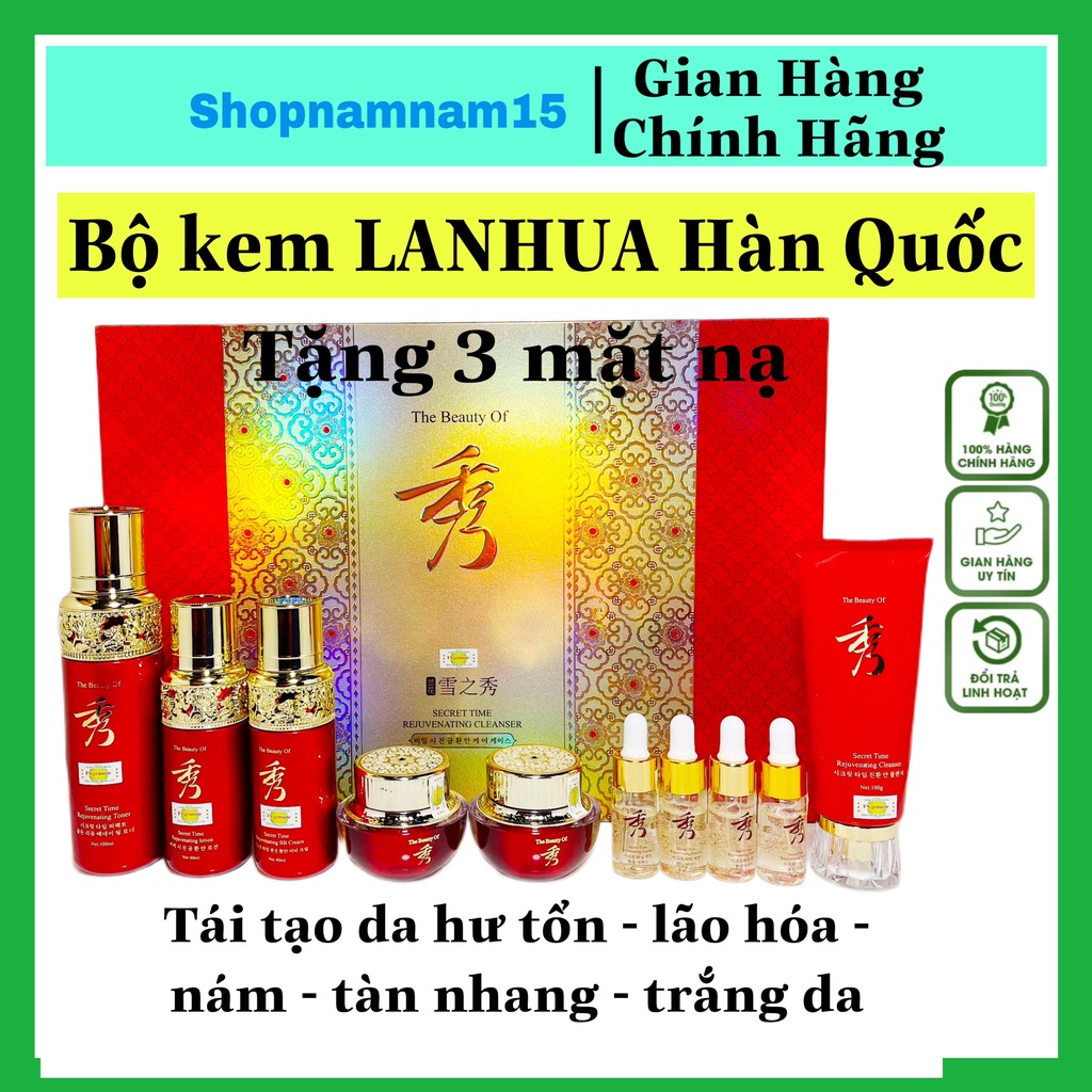 (CHÍNH HÃNG) Bộ Mỹ phẩm Lanhua Hàn Quốc Cao Cấp Dưỡng Trắng Da Mờ Nám Tàn Nhan