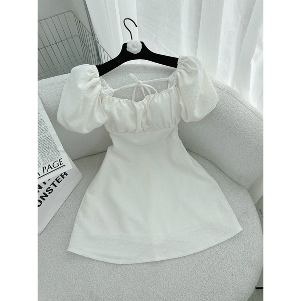 Đầm trắng đan dây lưng siêu đẹp - Chitchitstore