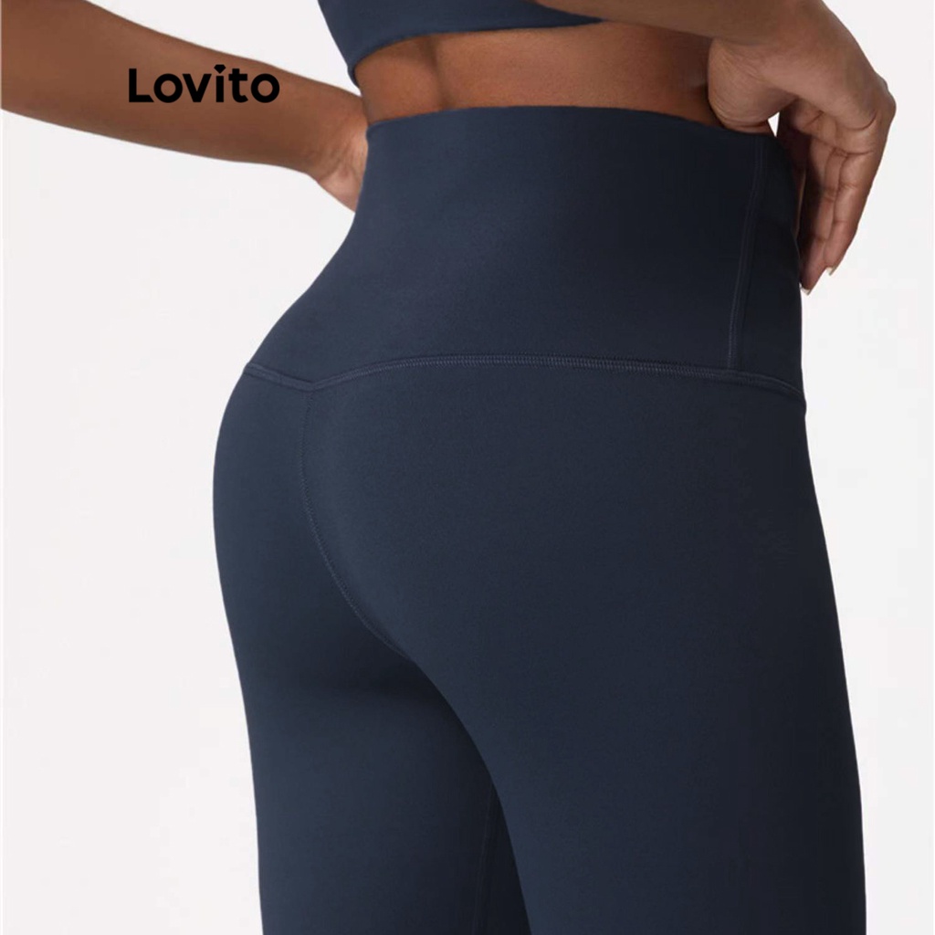 (Vật phẩm thiết yếu) Quần Legging Thể Thao Lưng Cao Màu Trơn Thời Trang Mùa Hè