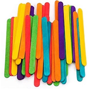 50 Que kem gỗ màu 12.5cm dùng để làm đồ hanmade,mô hình,cho trẻ làm thủ công