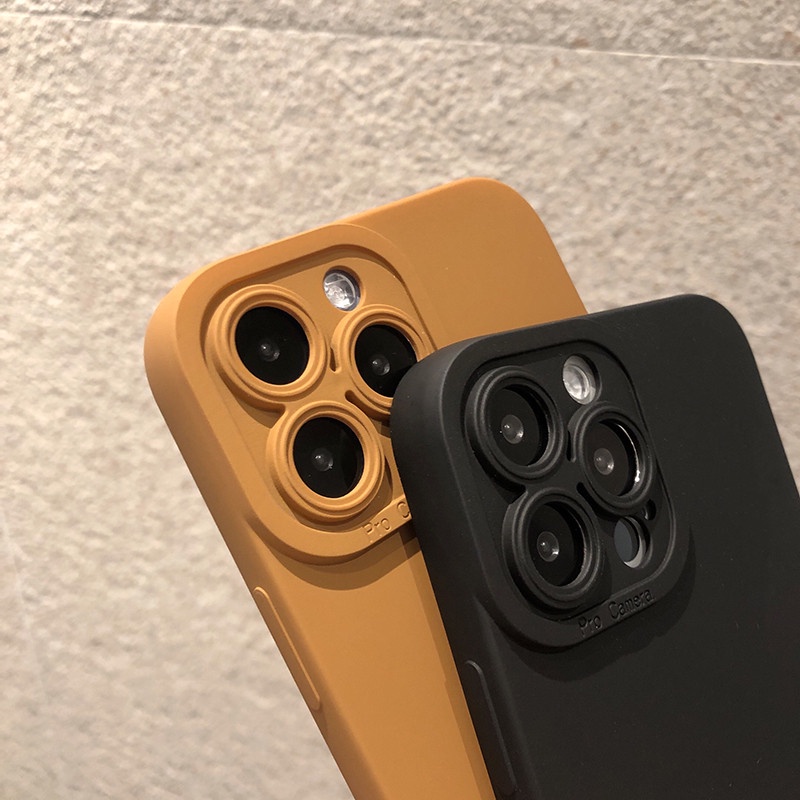 Ốp Điện Thoại Silicone Mềm Nhám Hình Camera Cho iPhone 14 13 12 11 Pro Max XR XS Max X 8 7 14 Plus SE 2020