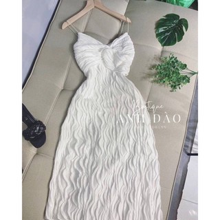 HÀNG CAO CẤP - ĐẦM Maxi trắng dợn sóng
