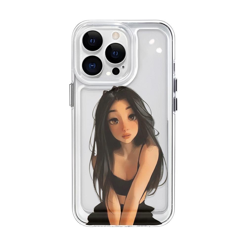 Ốp Điện Thoại Trong Suốt In Hình Cô Gái Không Gian Cho iphone 14promax 13 12 11 7Plus 7 8 X XR XSMax