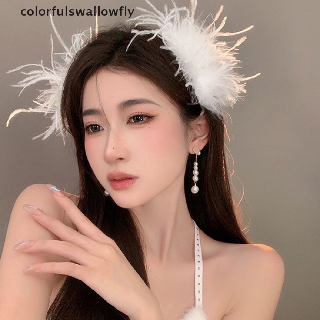 Kẹp Tóc Hình Lông Vũ Màu Trắng Ngọt Ngào Cho Cô Dâu