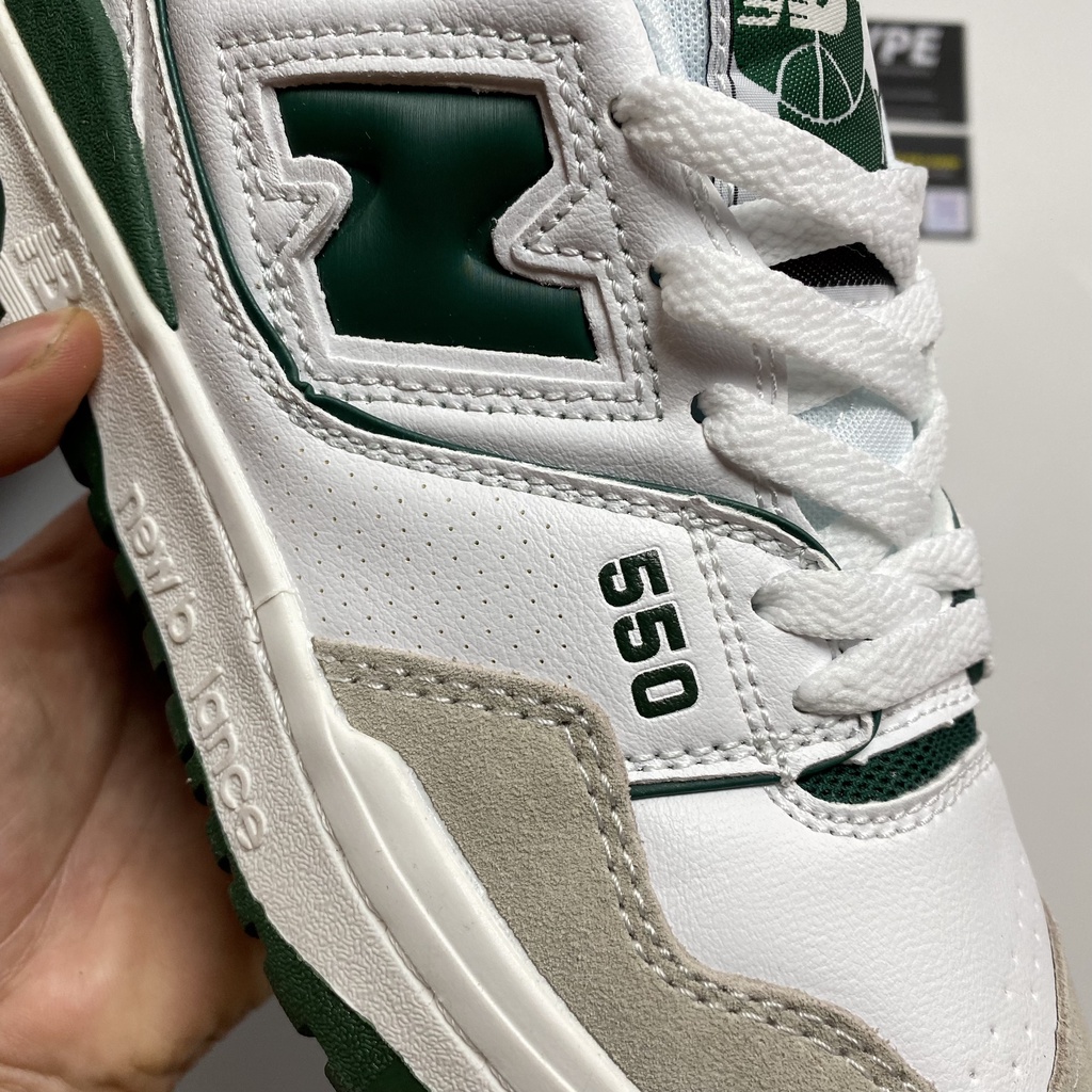 Giày NB550 White Green  - Hype Sneaker | Phiên bản high quality.