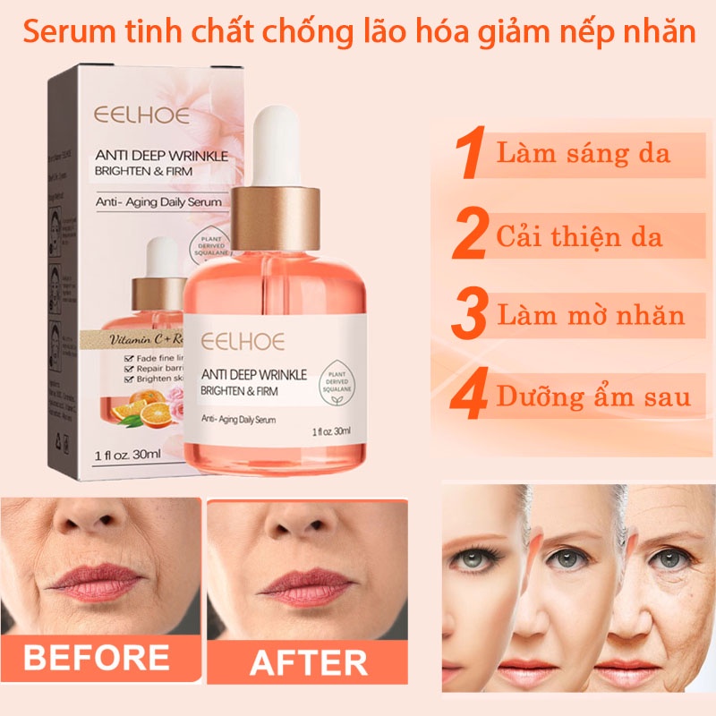 Serum tinh chất chống lão hóa giảm nếp nhăn EELHOE , Dưỡng Ẩm Và Giữ Ẩm, Làm Da Trắng Sáng, Da Săn Chắc Mịn Màng Hơn Trông Thấy 30ml