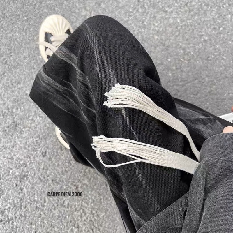Dark Smoke Jeans v2 - Quần bò đen hoạ tiết khói bụng chun