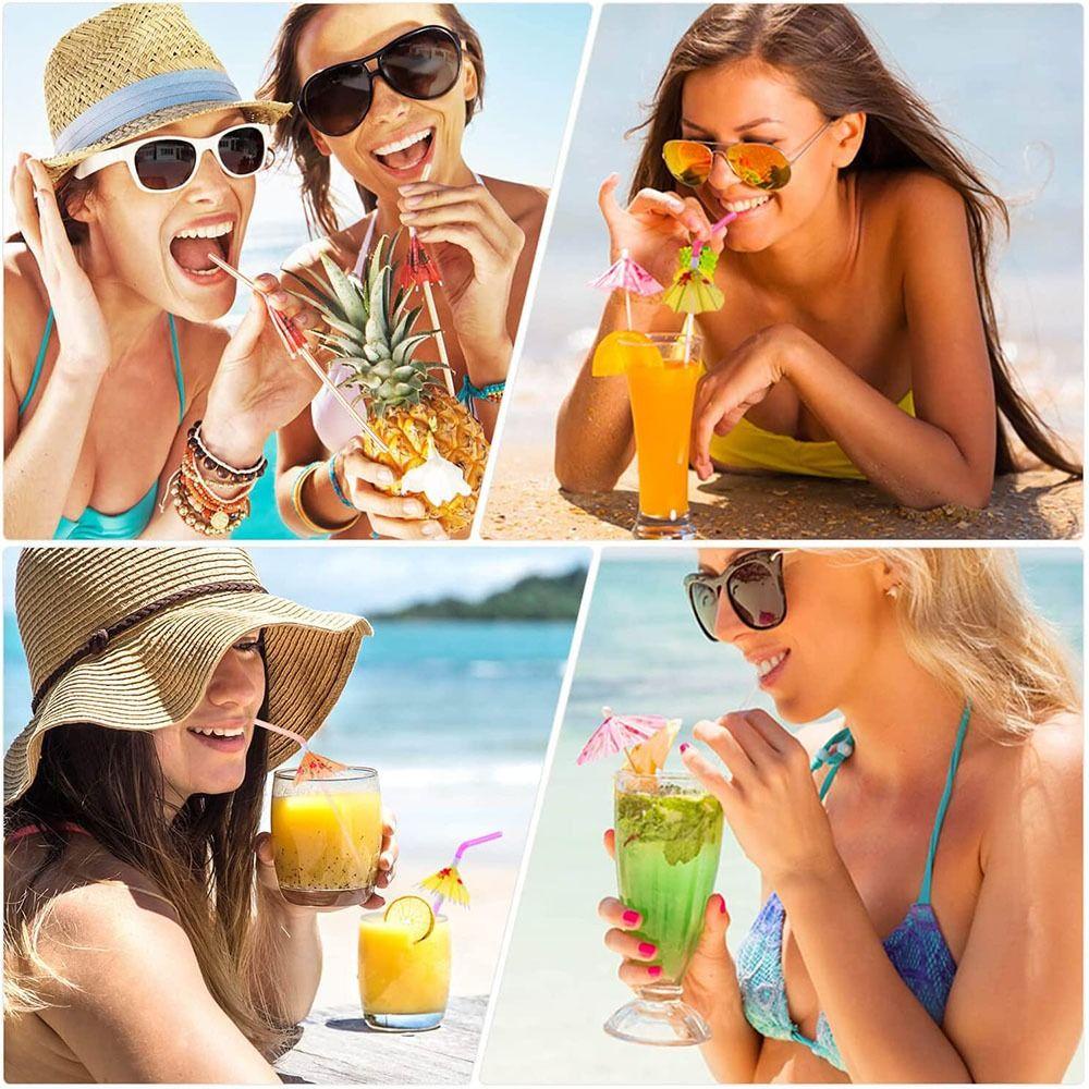 Bộ 25 Ống Hút Hình Cây Dù Trang Trí Tiệc