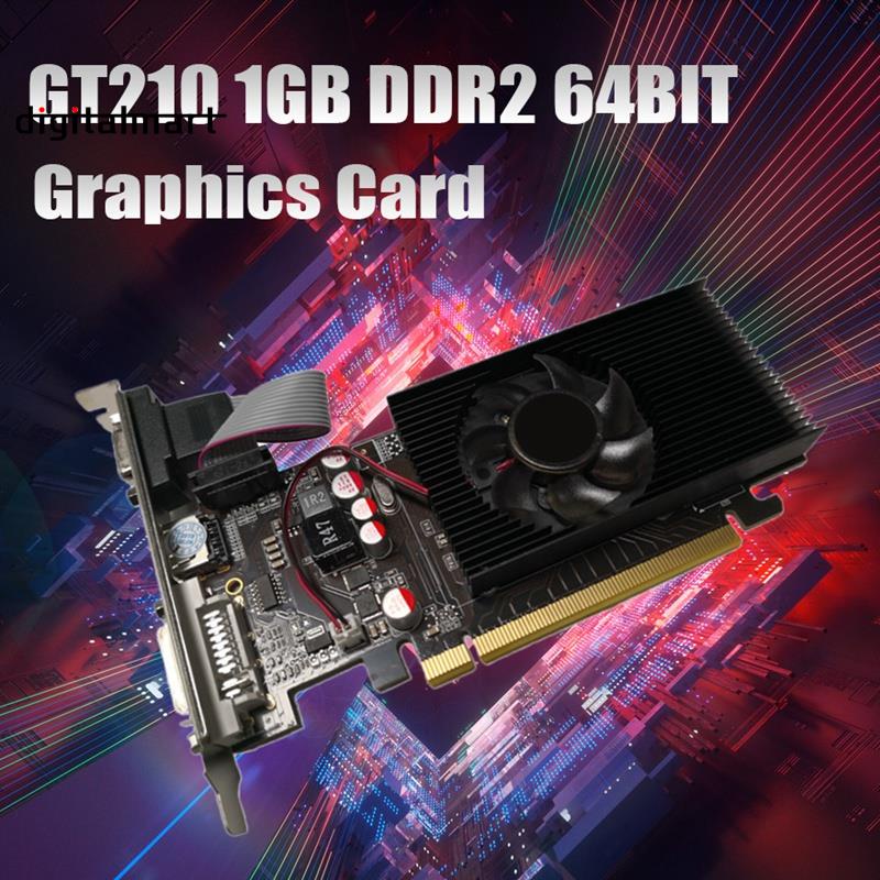 Card Đồ Họa GT210 1GB DDR2 64Bit PCIE 2.0 GPU HDMI-Compatible DVI VGA Thẻ