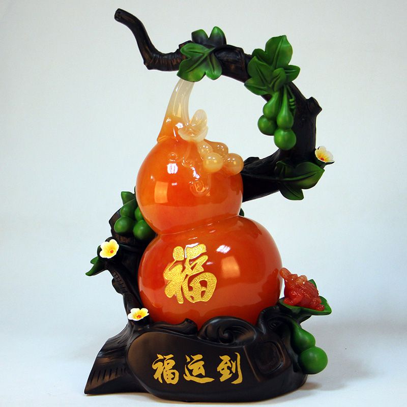 Hồ lồ chữ Phúc đặt trang trí kệ tủ T201, Hồ lô mang lại bình an và may mắn