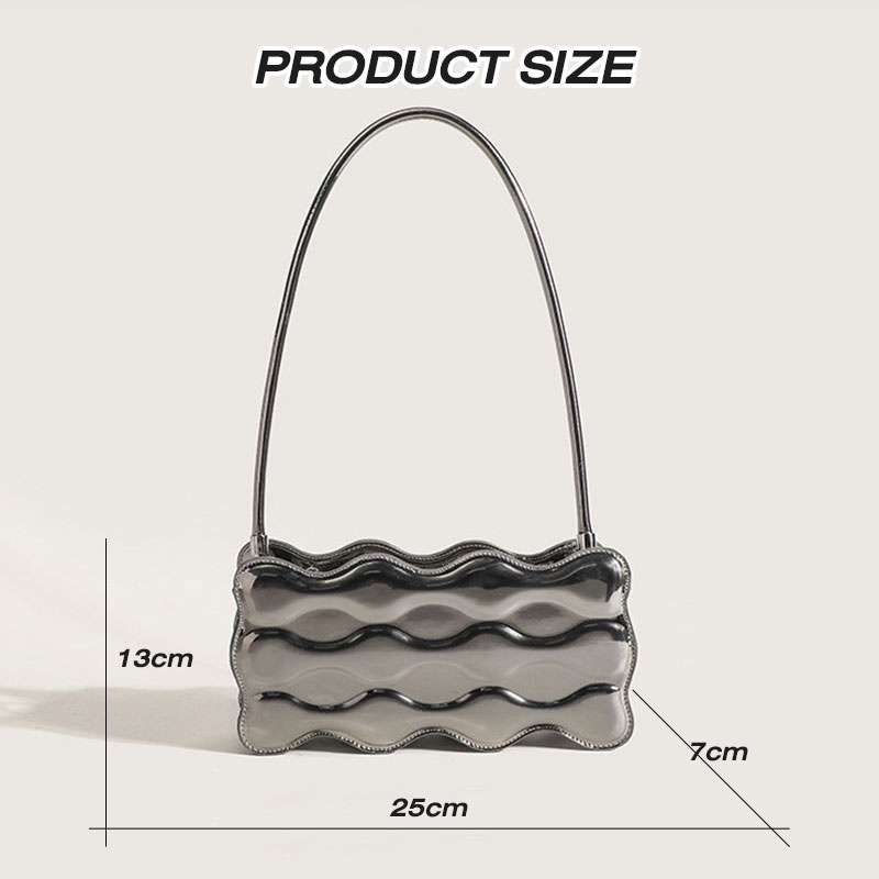 MISCHA Túi Đeo Vai Hình Vuông Cỡ Nhỏ Chất Liệu Da PU Bóng Thời Trang